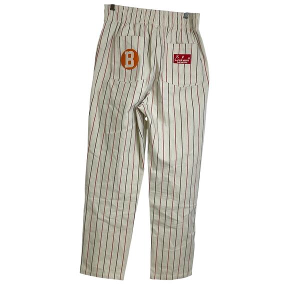 Negro Leagues Baseball Museum Pants Mens Size Large Cream Striped Patches *Flaw - Picture 1 of 16